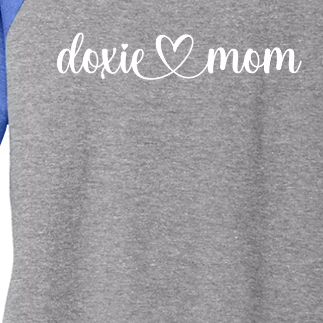 Dog Love Heart Doxie Mom Gift Women's Tri-Blend 3/4-Sleeve Raglan Shirt