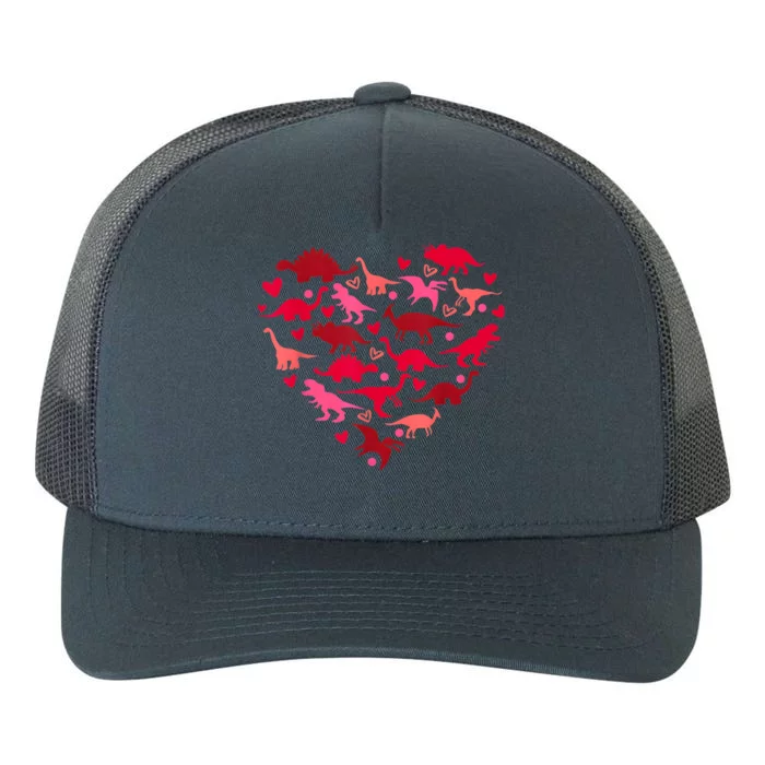 Dinosaur Love Heart T Rex Cute Valentines Day Yupoong Adult 5-Panel Trucker Hat