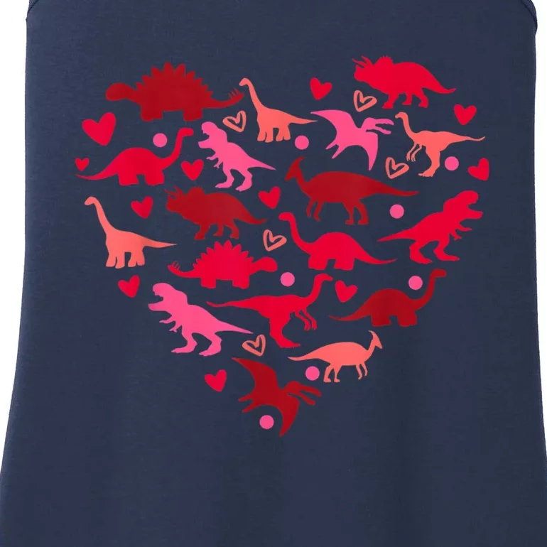 Dinosaur Love Heart T Rex Cute Valentines Day Ladies Essential Tank