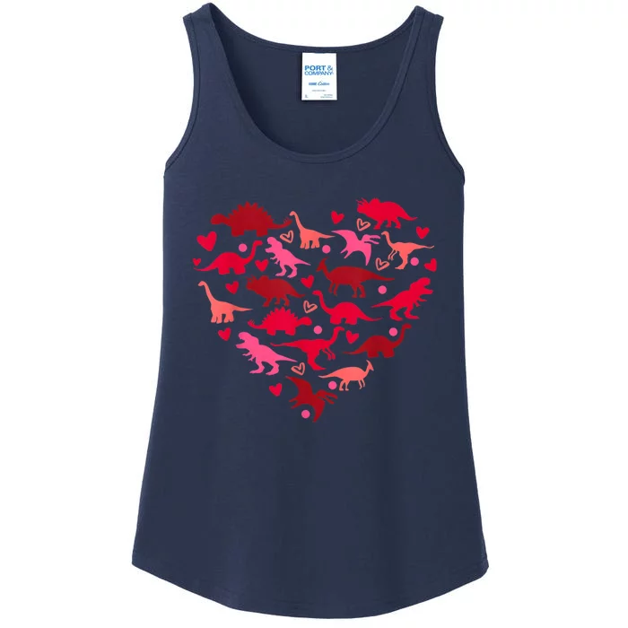 Dinosaur Love Heart T Rex Cute Valentines Day Ladies Essential Tank