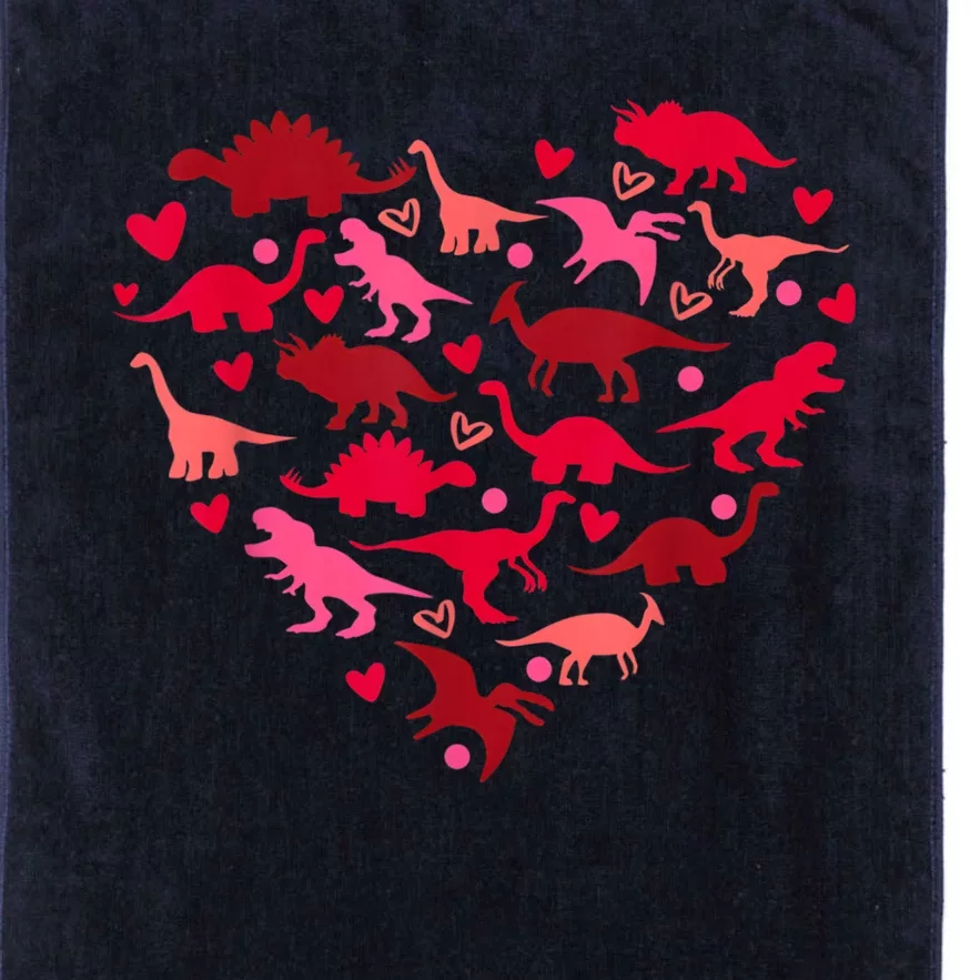 Dinosaur Love Heart T Rex Cute Valentines Day Platinum Collection Golf Towel