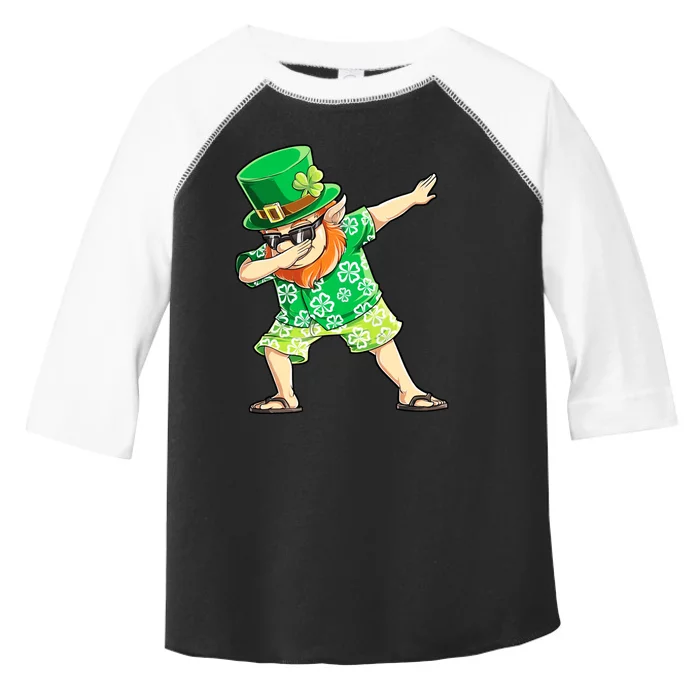 Dabbing Leprechaun Hawaiian St Patricks Day Surfing Toddler Fine Jersey T-Shirt