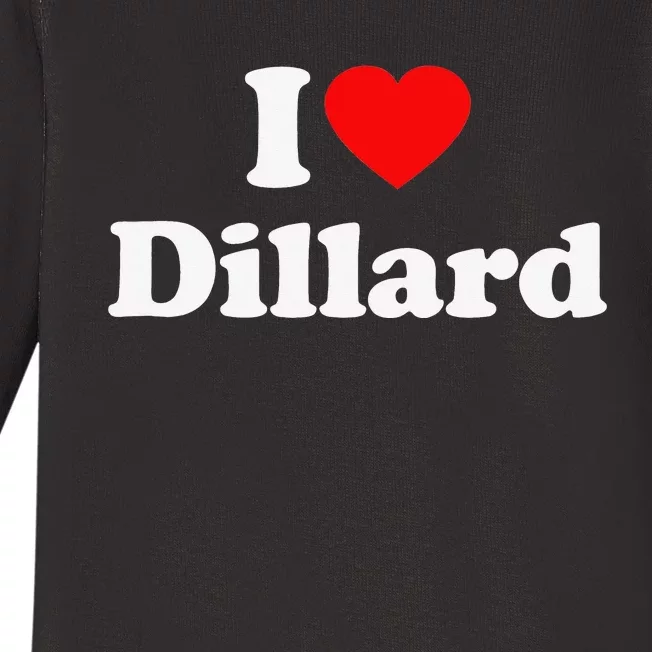 Dillard Love Heart College University Alumni Baby Long Sleeve Bodysuit