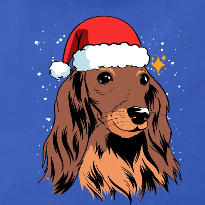 Dachshund Long Hair Santa Christmas Tree Lights Xmas Gift Cute Gift Zip Tote Bag