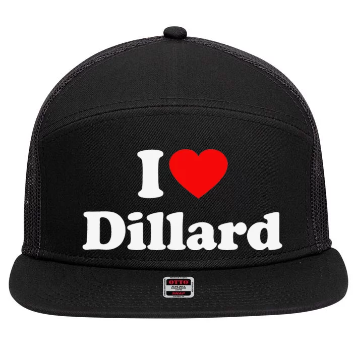 Dillard Love Heart College University Alumni 7 Panel Mesh Trucker Snapback Hat