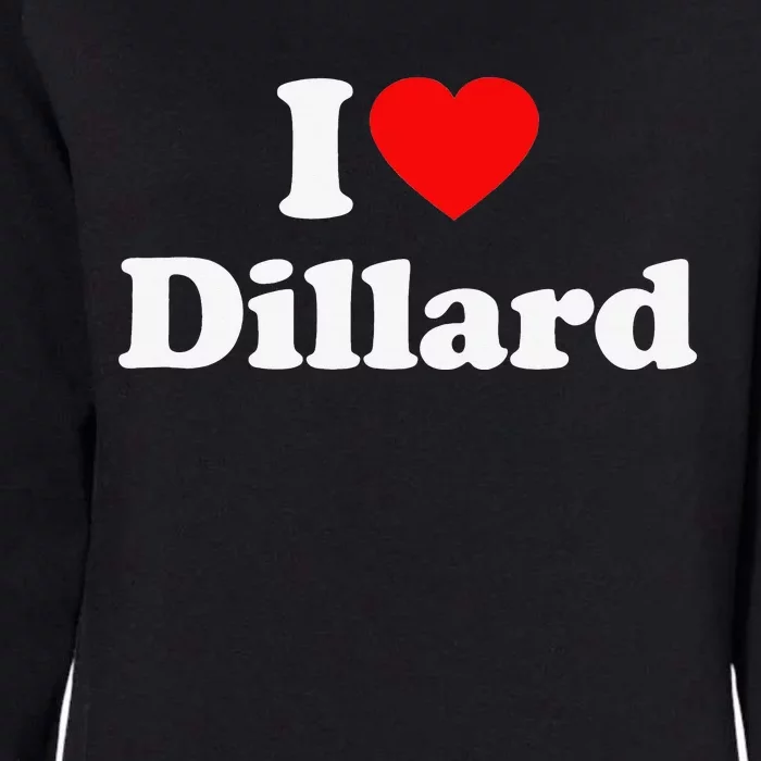 Dillard Love Heart College University Alumni Womens California Wash Sweatshirt