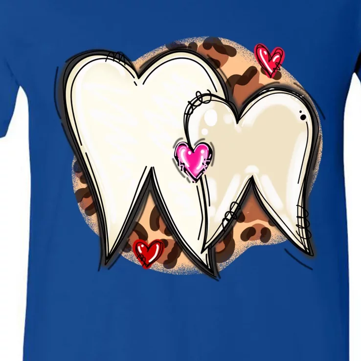 Dental Life Happy Valentine's Day Funny Tooth Hearts Dentist Cool Gift V-Neck T-Shirt