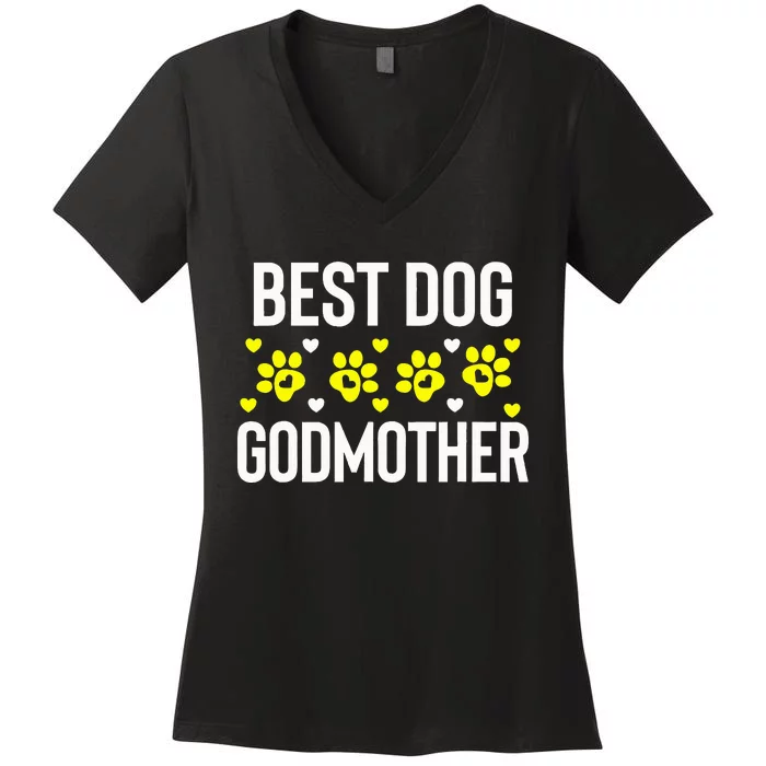 Dog Lover Holiday Christmas Best Dog Godmother Novelty Gifts Women's V-Neck T-Shirt