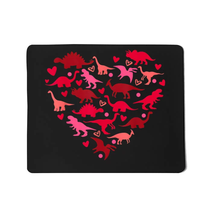 Dinosaur Love Heart T Rex Cute Valentines Day Mousepad