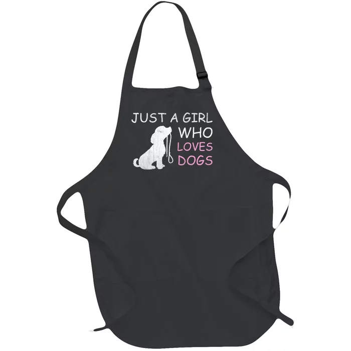 Dog Lover Hoodie Gift Just a Girl Who Loves Dogs Wo Full-Length Apron With Pocket