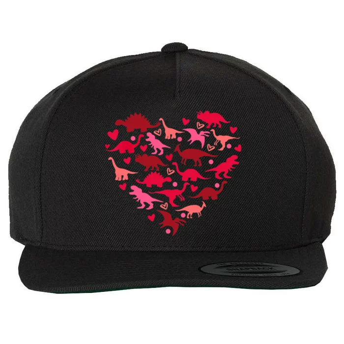 Dinosaur Love Heart T Rex Cute Valentines Day Boy Toddlers Wool Snapback Cap