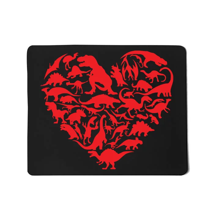 Dinosaur Love Heart Cute Valentines Day Toddlers Mousepad