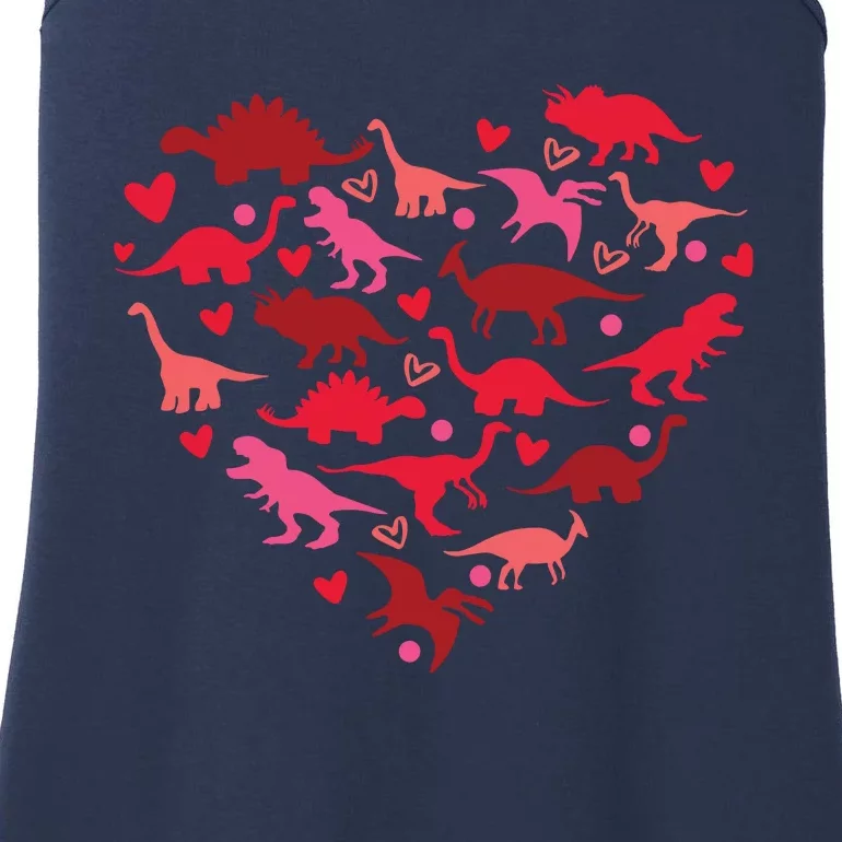 Dinosaur Love Heart T Rex Cute Valentines Day Toddlers Ladies Essential Tank