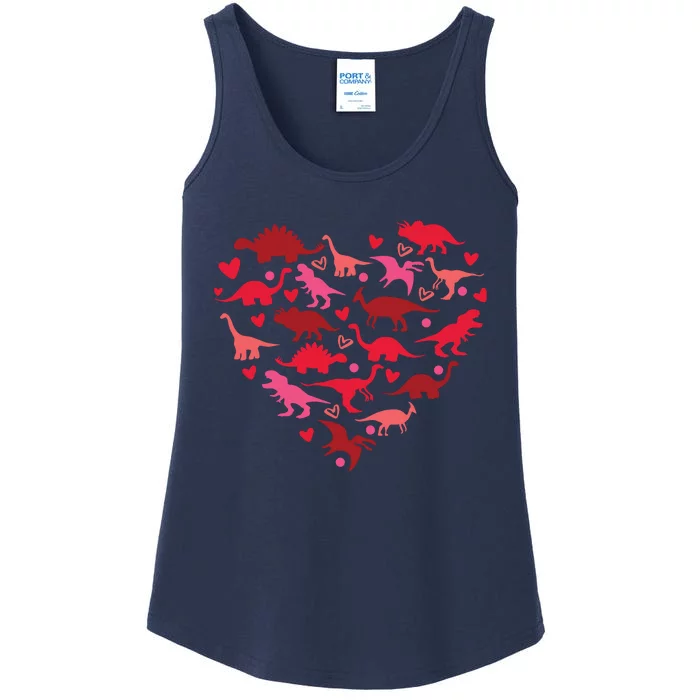 Dinosaur Love Heart T Rex Cute Valentines Day Toddlers Ladies Essential Tank