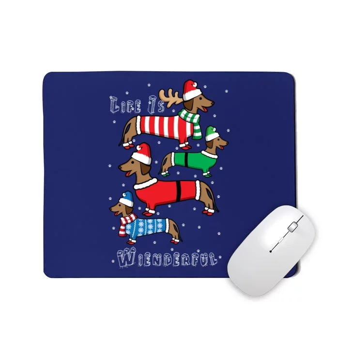 Dachshund Life Is Wienderful Christmas Mousepad