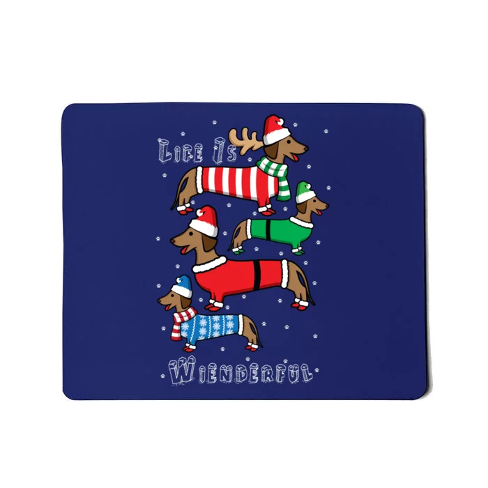 Dachshund Life Is Wienderful Christmas Mousepad