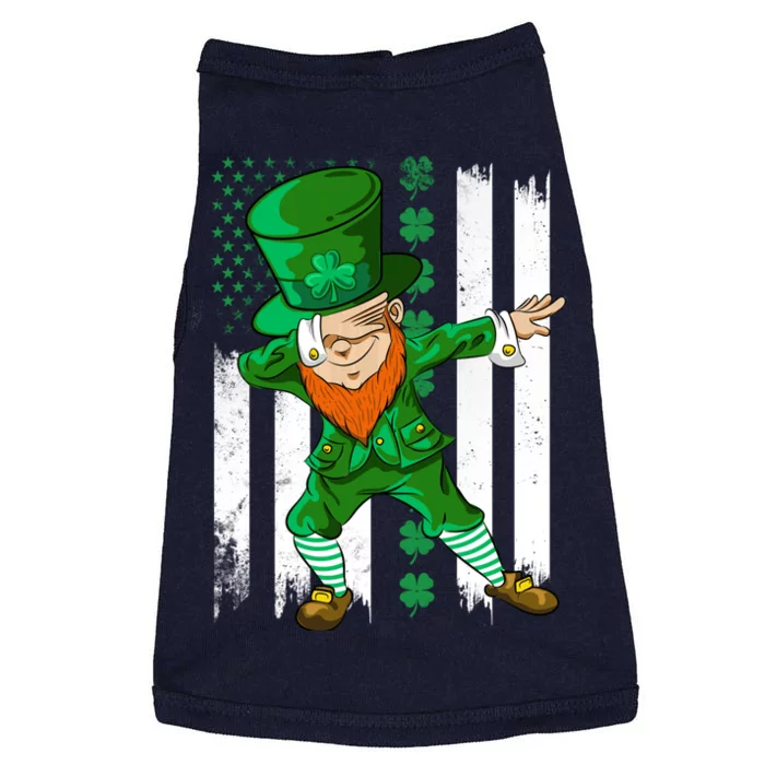 Dabbing Leprechaun Irish American Flag St Patricks Day Boy Doggie Tank