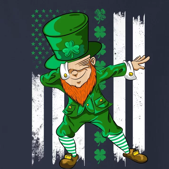 Dabbing Leprechaun Irish American Flag St Patricks Day Boy Toddler Long Sleeve Shirt