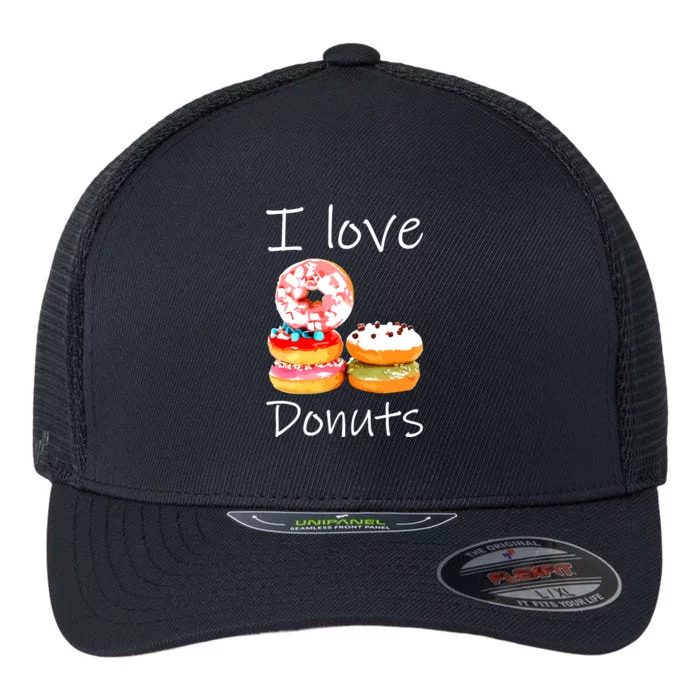 Donut Lover I Love Donuts Doughnut Sprinkles Flexfit Unipanel Trucker Cap