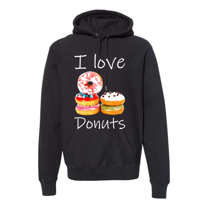 Donut Lover I Love Donuts Doughnut Sprinkles Premium Hoodie