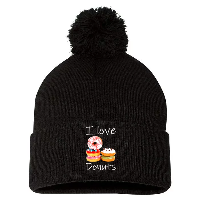 Donut Lover I Love Donuts Doughnut Sprinkles Pom Pom 12in Knit Beanie