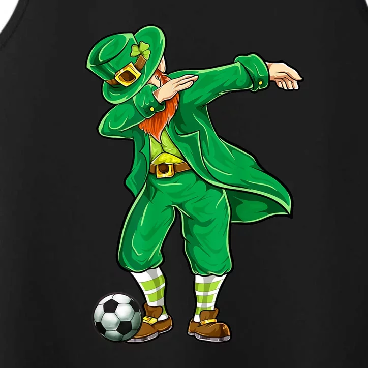 Dabbing Leprechaun Irish Soccer Football St Patricks Day Performance Tank