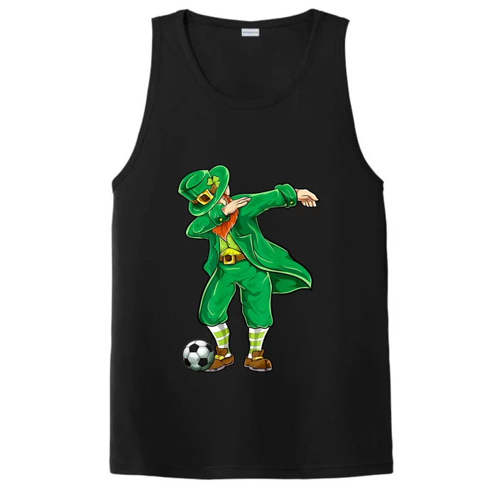 Dabbing Leprechaun Irish Soccer Football St Patricks Day Performance Tank