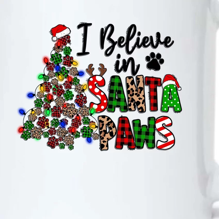 Dog Lover I Believe In Santa Paws Cute Christmas Paw Tree Gift Black Color Changing Mug