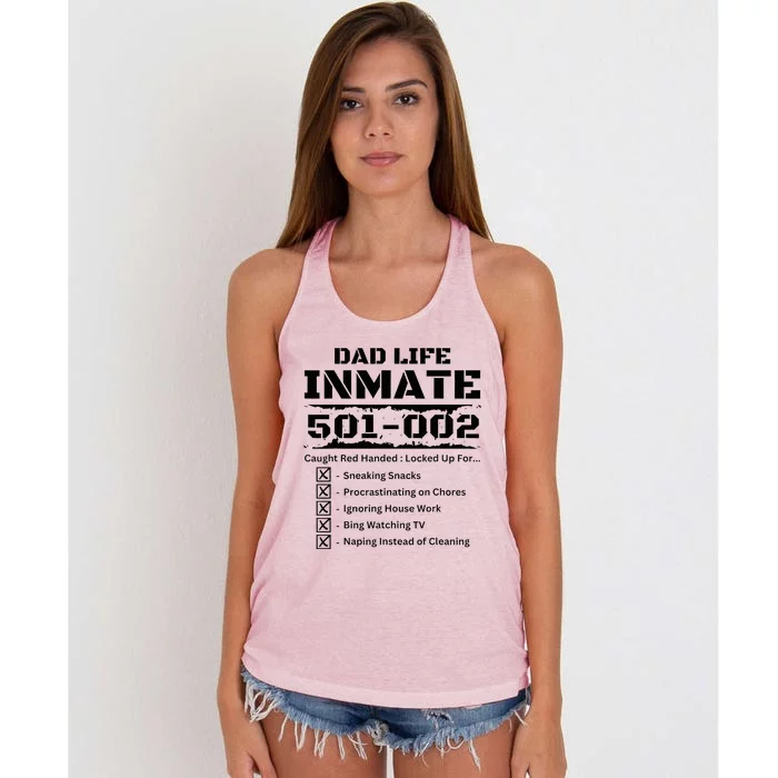 Dad Life Inmate Last Minute Women's Knotted Racerback Tank