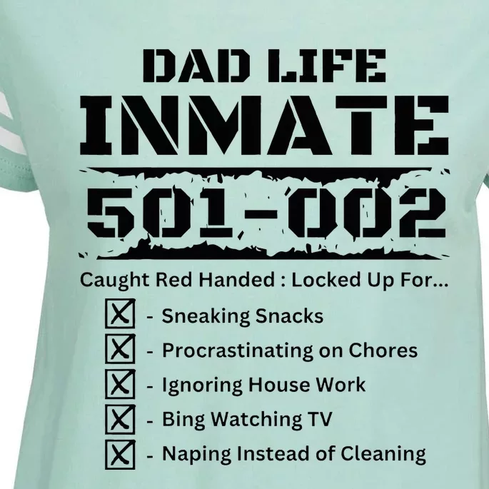 Dad Life Inmate Last Minute Funny Costume Jail Prisoner Enza Ladies Jersey Football T-Shirt