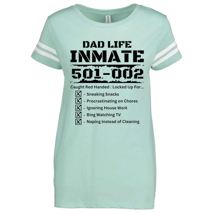 Dad Life Inmate Last Minute Funny Costume Jail Prisoner Enza Ladies Jersey Football T-Shirt