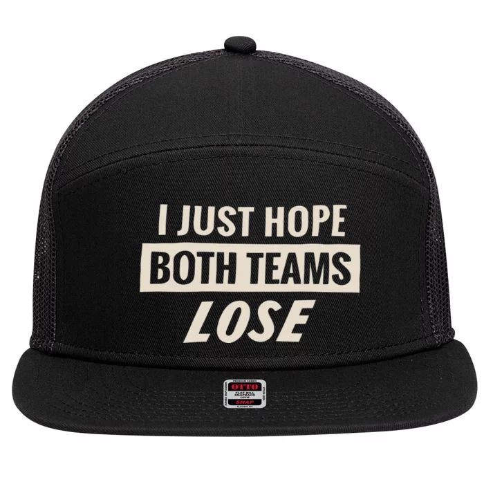 Dodgers Lyss I Just Hope Both Teams Lose 7 Panel Mesh Trucker Snapback Hat