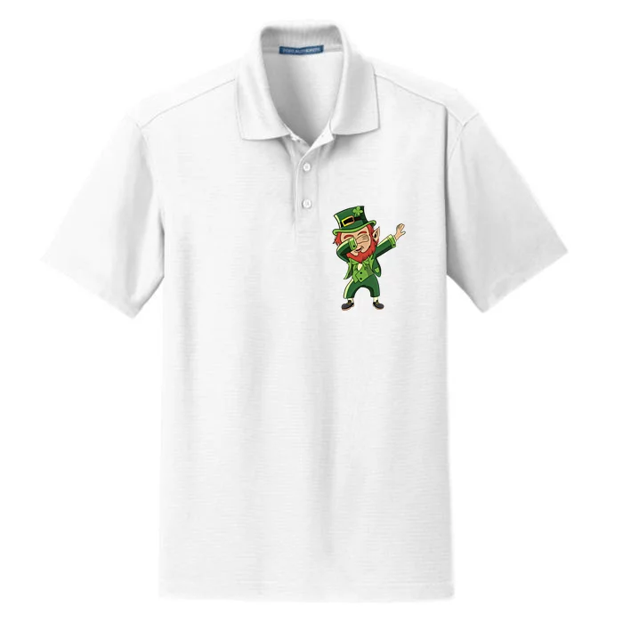 Dabbing Leprechaun Irish St PatrickS Day Gift Dry Zone Grid Performance Polo