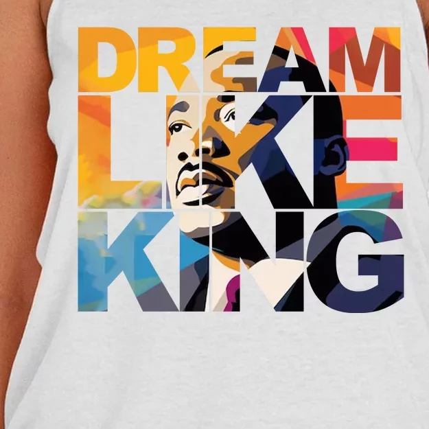 Dream Like King Martin Luther King Day Women's Knotted Racerback Tank