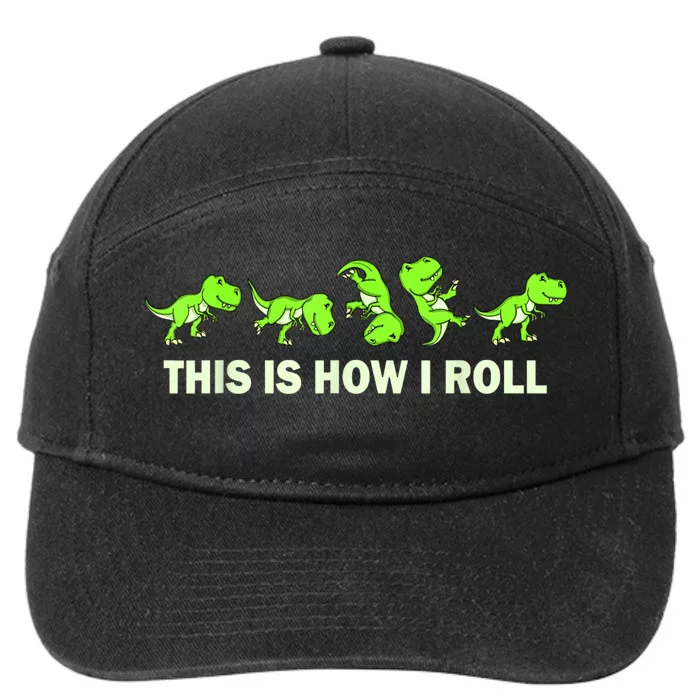 Dinosaur Lover Kids This Is How I Roll TRex 7-Panel Snapback Hat