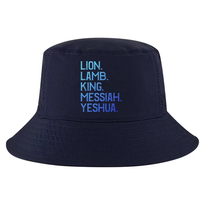 Distressed Lion Lamb King Messiah Yeshua Christian Bible Gift Cool Comfort Performance Bucket Hat