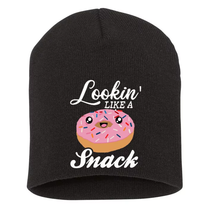 Donut  Looking Like A Snack Short Acrylic Beanie