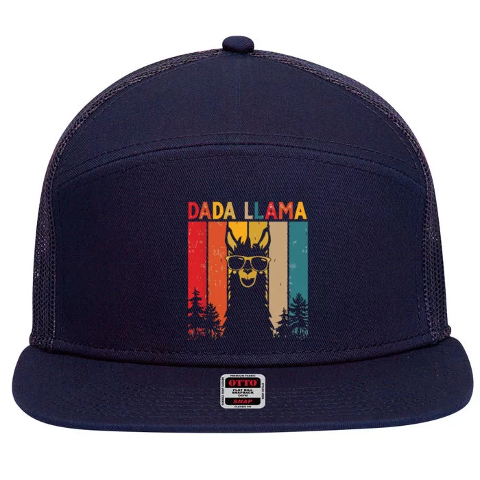 Dada Llama Lover Gift For 7 Panel Mesh Trucker Snapback Hat