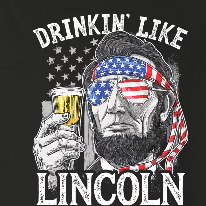 Drinking Like Lincoln 4th Of July Abraham Merica Flag Toddler Long Sleeve Shirt