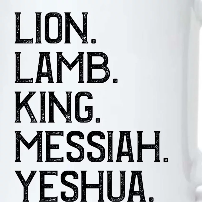 Distressed Lion Lamb King Messiah Yeshua Christian Bible Gift Black Color Changing Mug