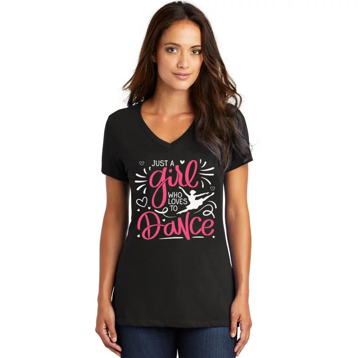 Dance Lover Loves Dance Dancing Dancer Women's V-Neck T-Shirt