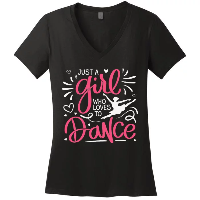 Dance Lover Loves Dance Dancing Dancer Women's V-Neck T-Shirt