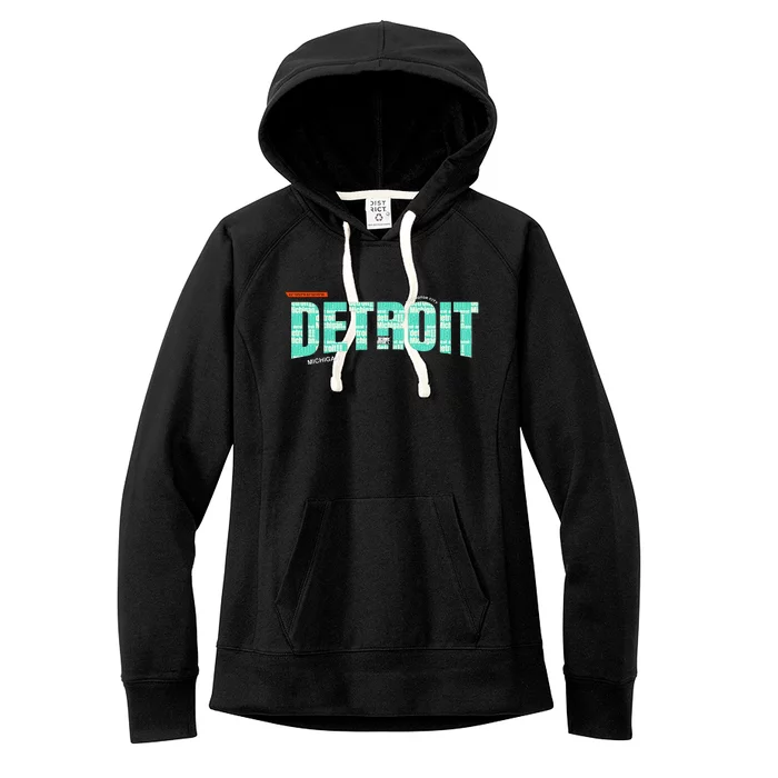 Detroit Latitude Longitude Women's Fleece Hoodie