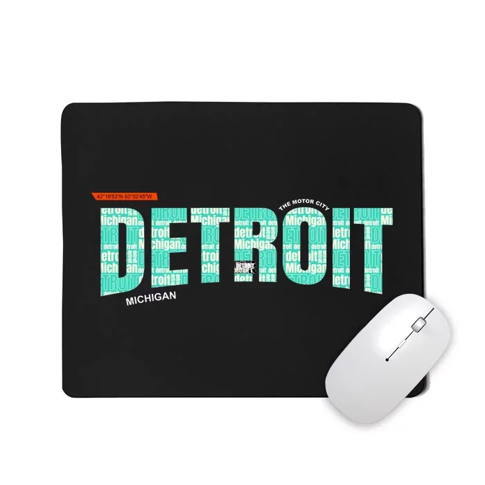 Detroit Latitude Longitude Mousepad