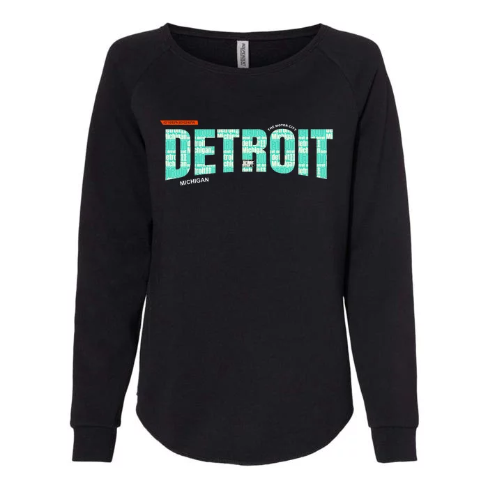 Detroit Latitude Longitude Womens California Wash Sweatshirt