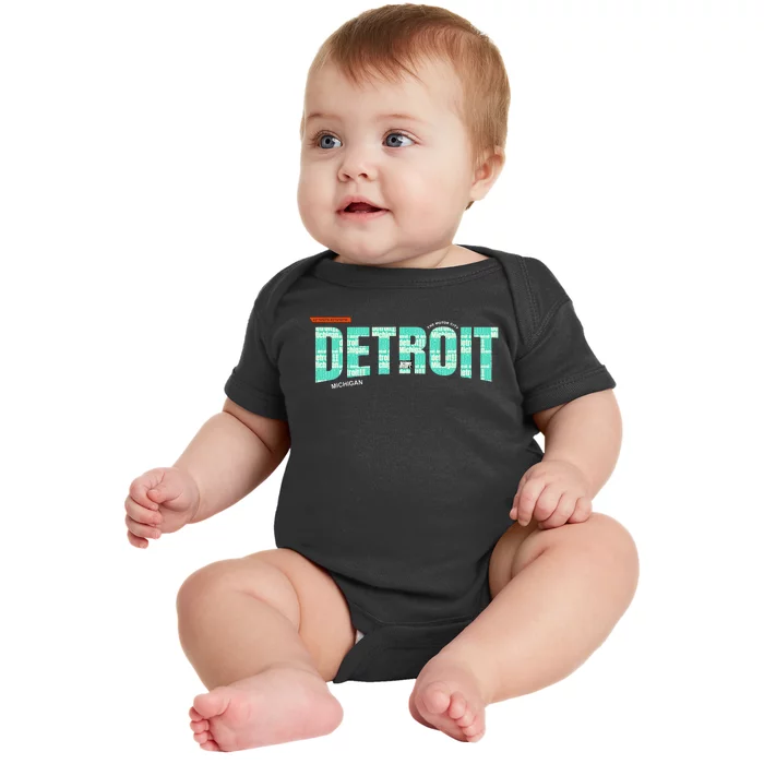 Detroit Latitude Longitude Baby Bodysuit