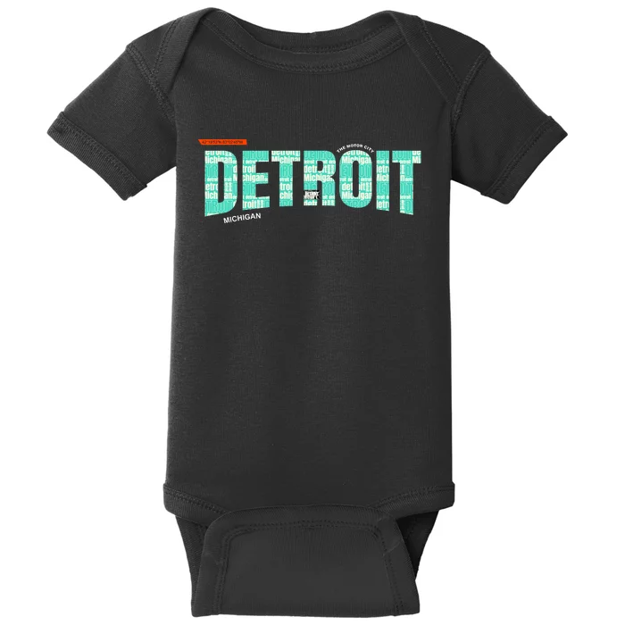 Detroit Latitude Longitude Baby Bodysuit