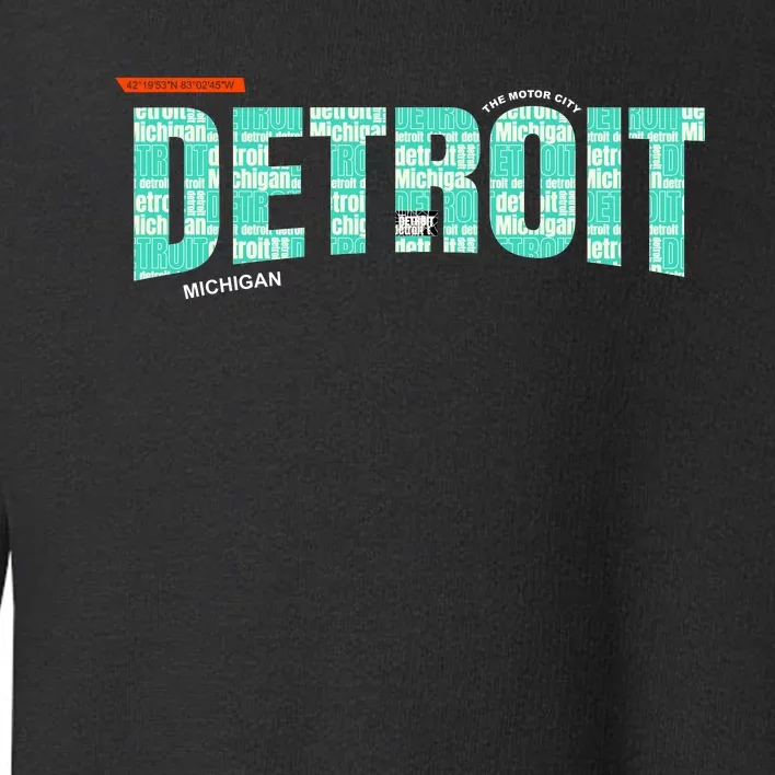 Detroit Latitude Longitude Toddler Sweatshirt