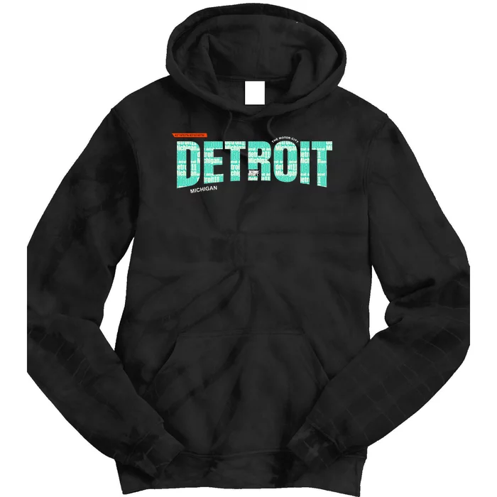 Detroit Latitude Longitude Tie Dye Hoodie