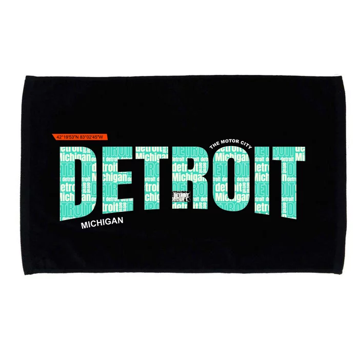 Detroit Latitude Longitude Microfiber Hand Towel